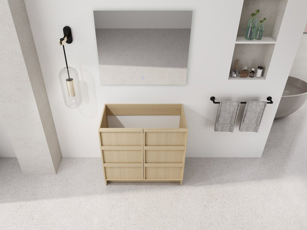 English Elm 36" Freestanding Bathroom Vanity Plywood Base Soft-close Doors Dune Oak Finish W999P392894