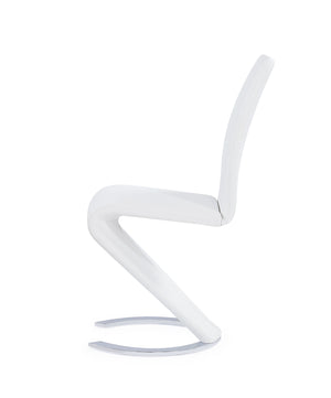 English Elm MARCUS Horseshoe Z-Shape Dining Chairs Set of 2 with Padded Faux Leather Seats and Solid Wood Frame White 28 L x 21 W x 22 H B201P226149