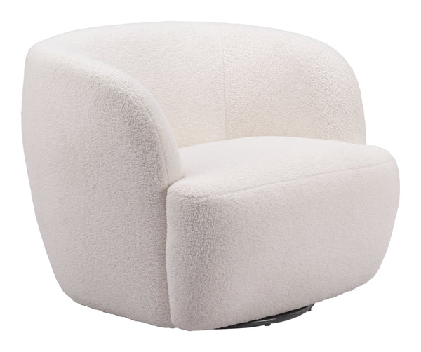 Govan Swivel Chair Ivory 109912 Zuo Modern