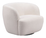 Govan Swivel Chair Ivory 109912 Zuo Modern