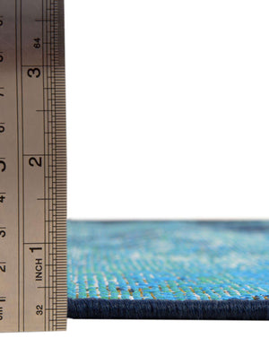 Unique Loom Outdoor Coastal Ariel Machine Made Border Rug Multi, Ivory/Navy Blue/Red/Turquoise/Orange/Brown/Blue 5' 3" x 8' 0"