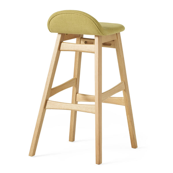 English Elm Christopher Knight Home® - BAR STOOL Stylish Fabric Seat with Small Backrest and Wood Finish, Supportive Comfort for Home Bar Green 58919.00FGTE