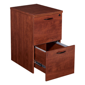OSP Home Furnishings Napa Mobile Service Pedestal Compact Foodservice Station for Cafeterias and Break Rooms Ff Cherry NAP-86-CHY