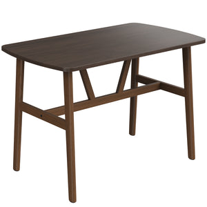 English Elm Dining Rectangular Wood Table for 4-6 with Sturdy Metal Frame, Rounded Corners, Easy Assembly, Durable Modern Dining Room Centerpiece Dark Walnut T3623P380107