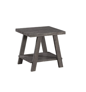 English Elm 3PC Rustic Modern Coffee Table Set with Built-In Shelf, Dark Wood Grain Finish for Living Room Gray 49.5 L x 26.5 W x 7.2 H B011P405676