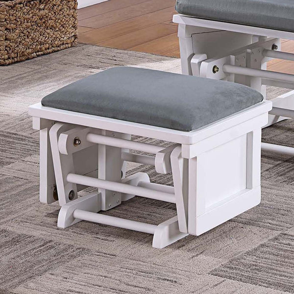 English Elm Glider Gray Microfiber Reclining Chair with Ottoman - Luxurious Smooth Gliding, Solid Wood Base, Pocket B011P375971