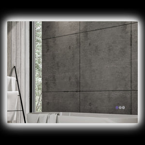 English Elm Homcom Led Backlit Bathroom Mirror, 35"X28" Anti-Fog Dimmable Vanity Mirror With Color Control & Memory W2225P229671