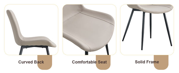 English Elm Table Set With Modern Grey Marble Mdf Top & Cushioned Chairs - Stylish, Durable, And Easy To Assemble W1151S03989-GIGA