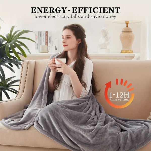 English Elm 157*213electric Flannel Blanket Cashmere Soft Even Heat Adjustable Warmth Control W2710P227666