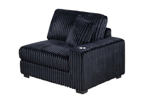 English Elm Contemporary Six Piece Modular Sectional in Jumbo Corduroy with Usb Port and Cup Holders B011S02234