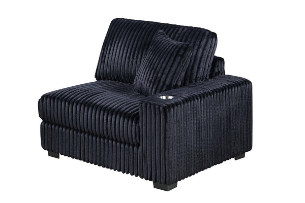 English Elm Contemporary Modular Sectional Sofa with Corduroy Upholstery Usb Port and Ottoman B011S02237