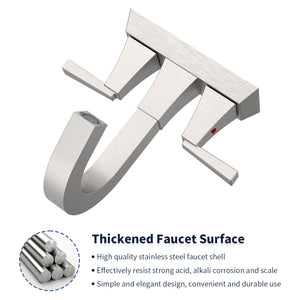 English Elm Bathroom Sink Faucet Brushed Nickel 2-Handle, Modern 4-Inch Center-Set Vanity With Drain & Supply Lines T3177P277479