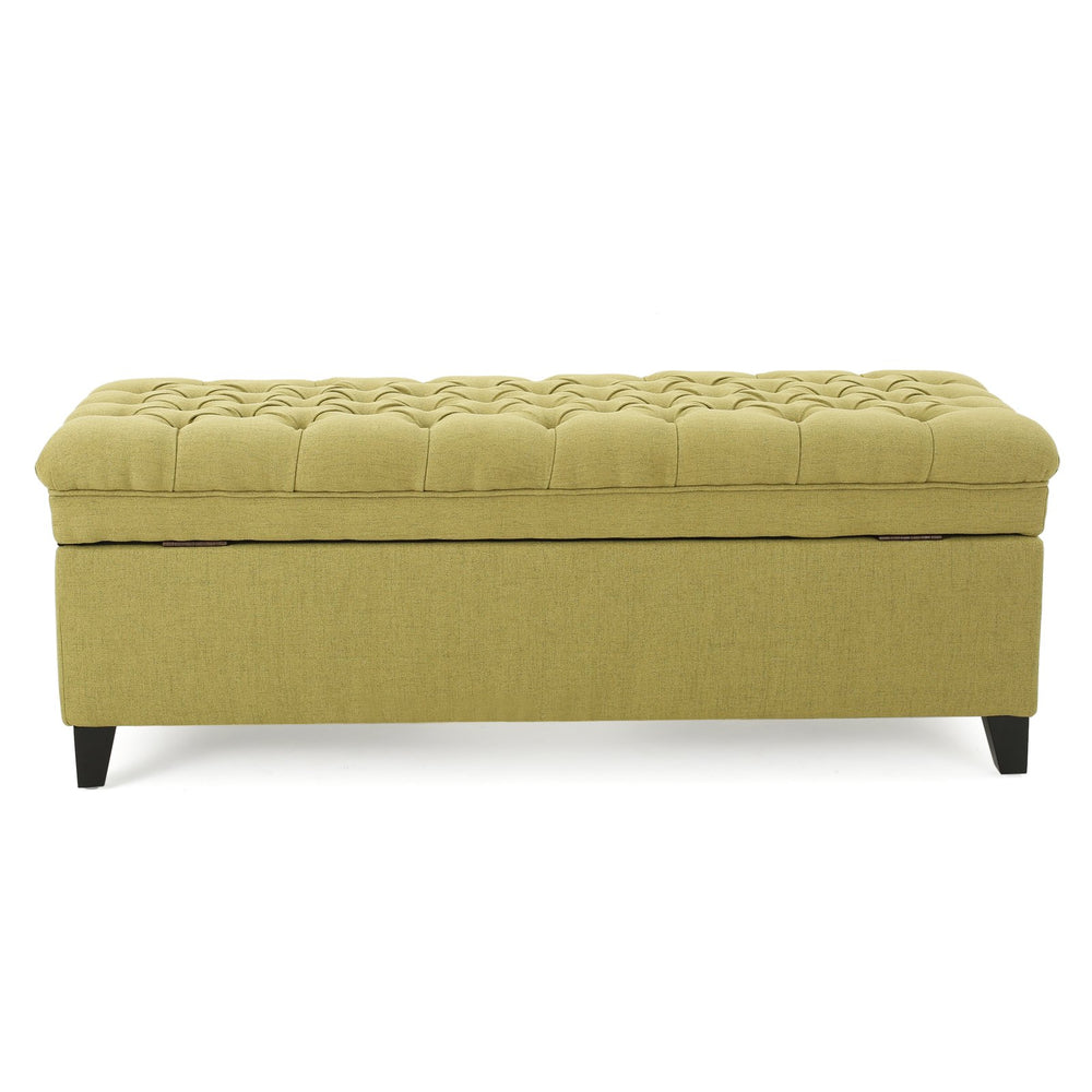English Elm Christopher Knight Home® - Juliana Storage Ottoman – Stylish Green Upholstered Seat With Hidden Storage For Living Room Essentials 57741.00GRN