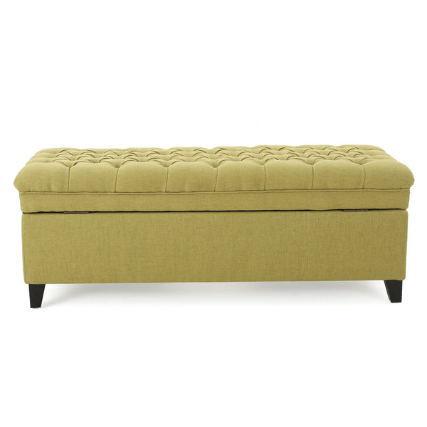 English Elm Christopher Knight Home® - Juliana Storage Ottoman – Stylish Green Upholstered Seat With Hidden Storage For Living Room Essentials 57741.00GRN