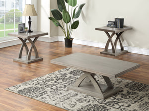 English Elm Steve Silver - Jocelyn 3-Piece Gray Table Set – Hardwood Solids & Mango Veneer Coffee, Sofa & End Tables, Levelers adjust for uneven floors B081S00440