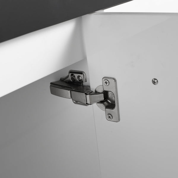 English Elm 60 Inch Wall-Mounted Bathroom Vanity With Double Black Resin Sink & Soft-Close Doors For Style W999S00253