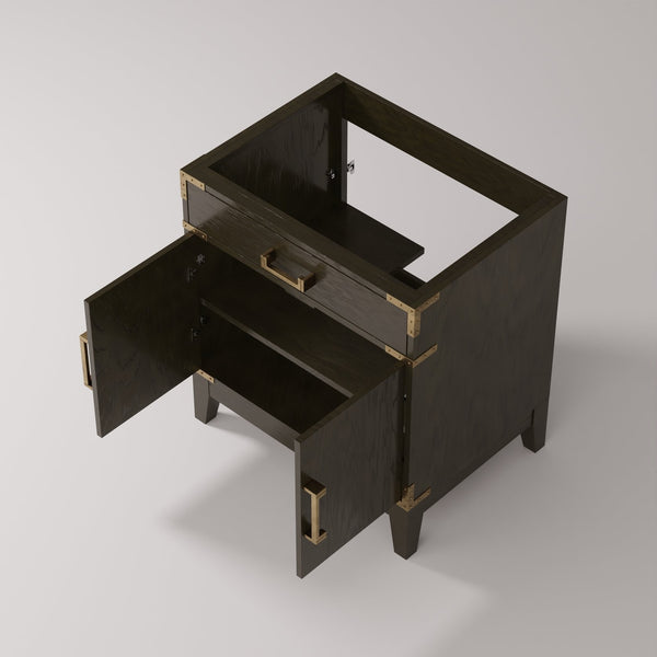 English Elm Brown Oak Single Bath Vanity – 30" W X 22" D, Contemporary Design, Soft-Close, Ample Storage Solutions B2731P259748