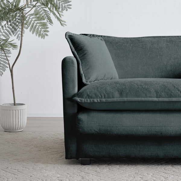 English Elm 3 Piece Sofa Set - Oversized Modular Gray Chenille Couch With Deep Cushions For Ultimate Comfort W714S00995