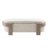 Christopher Knight Home® - Noble House - Large Versatile Storage Ottoman Bench: Spacious, Durable, And Stylish For Any Room, Off-White With Light Camel(51"*20"*17")