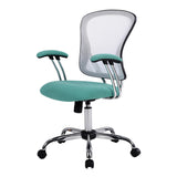 OSP Home Furnishings Gianna Task Chair White/Linen Turquoise