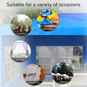 English Elm Outsunny 9.6' X 19' Outdoor Event Tent With Removable Sidewalls, Perfect For Weddings & Gatherings! W2225P175526-GIGA