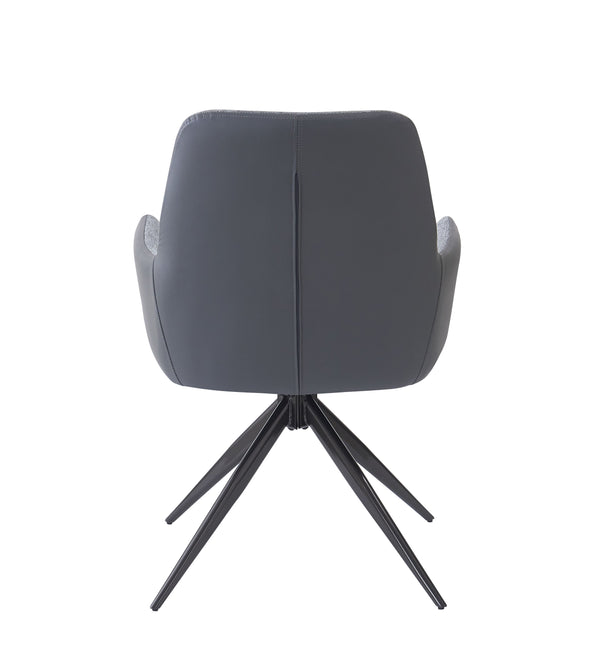 English Elm Hester Gray Fabric Arm Chair Set of 2 — Padded Seat & Back, 23" Wide, Iron Legs, 220lb Capacity, Stylish B2726P396743