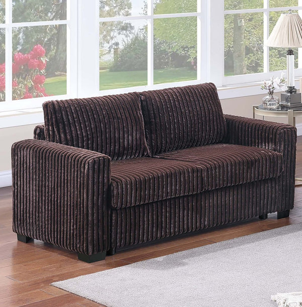 English Elm Modern Corduroy Sofa and Loveseat Set Plush Jumbo Fabric Living Room Seating B011S02203