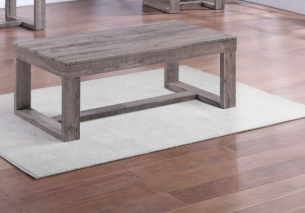 English Elm 1pc Rustic Modern Coffee Table 47.5" x 23.9" x 18" Centerpiece With Sturdy Wood Frame & Simple Assembly Brown,Gray,Tan 51.5 L x 28 W x 10 H B011P244346