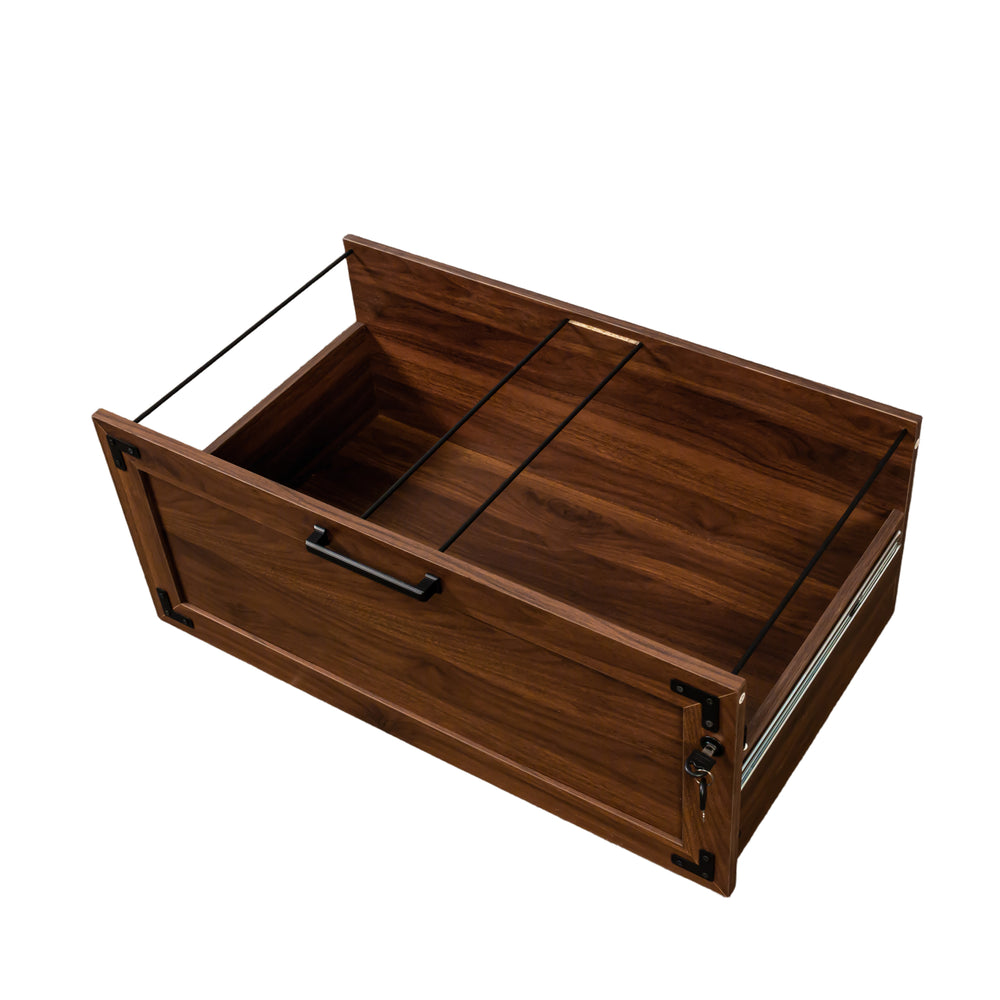 English Elm 2 Drawer Farmhouse File Cabinet with Lock for Home Office – Rustic Charm, Secure Storage, Spacious Organization Walnut W331P272380