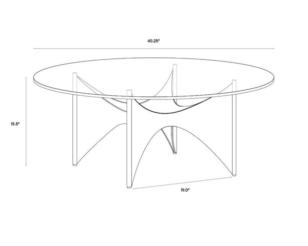 Sunpan LONDON Ikon Coffee Table - Smoked Grey Glass & Antique Gold Base for Modern Glamour & Durability 106164