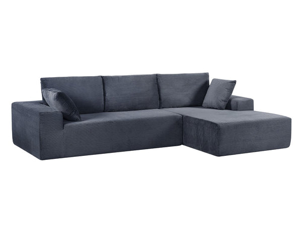 English Elm Cozyform Convertible Sectional Sofa - Soft Corduroy, No Assembly, Modern Design, Comfy & Versatile! B2735P359712