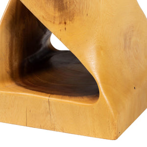 English Elm Hand-carved Suar Wood Sculptural Accent Table Artisan Openwork Design for Boho Interiors B2750P467855