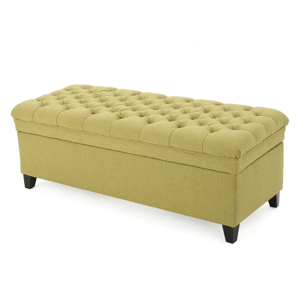 English Elm Christopher Knight Home® - Juliana Storage Ottoman – Stylish Green Upholstered Seat With Hidden Storage For Living Room Essentials 57741.00GRN