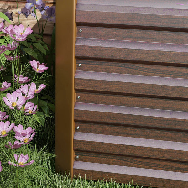 English Elm Outsunny Galvanized Steel Raised Garden Bed with Safety Edging for Herbs and Veggies W2225P174432