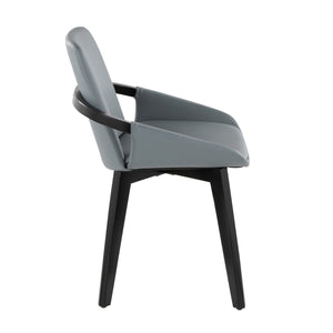 English Elm Dining/accent Chair Solid Wood Tapered Legs Cream Upholstery Mid-century Modern Seating Grey B202P471308
