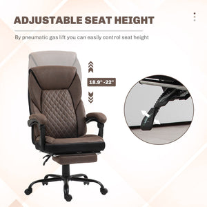 English Elm Homcom Big And Tall Executive Office Chair With Footrest, Ergonomic High Back, Reclining Design W2225P250020
