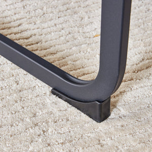 English Elm 1 Contemporary Dining Set With Clear Tempered Glass Table & 6 Brown Fabric Chairs For Modern Homes W1151S04028