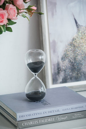 English Elm Set Of 2 Ferdinand 30-Minute Hourglasses - Elegant Black Sand Timers For Stylish Home Decor W2078P278142-GIGA