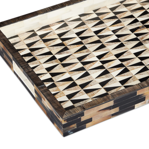 Aldo Tray: Elegant Chiseled Horn Hostess Tray with Sophisticated Design for Stylish Entertaining