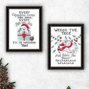 English Elm Trendy Decor 4u Holiday Pet Art Set Two Black Framed Prints for Festive Home Walls B067P255233