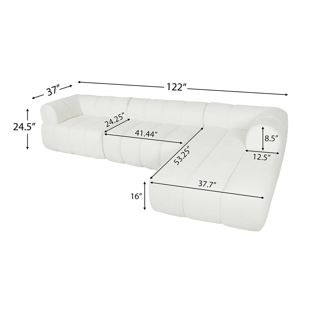 English Elm Package Modular L-shaped Sectional Low-profile Foam Sofa for Modern Living Rooms N767P277693A
