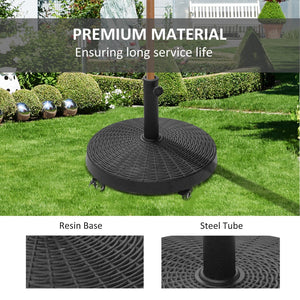 English Elm Outsunny Heavy Duty 50 Lbs. Umbrella Base With Wheels, 20.5" Portable Stand For 1.5"-2" Umbrella Poles W2225P174231-GIGA