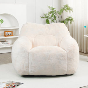 English Elm Bean Bag Chair - Luxurious Faux-Fur Sofa With High-Density Foam, Ideal For Relaxing, Gaming & More! W2200P313788