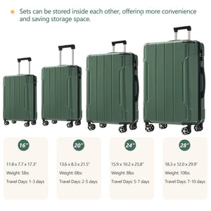 English Elm Hardshell Six Piece Luggage Set Expandable Abs Suitcases with Spinner Wheels Tsa Lock Green N730P296628F