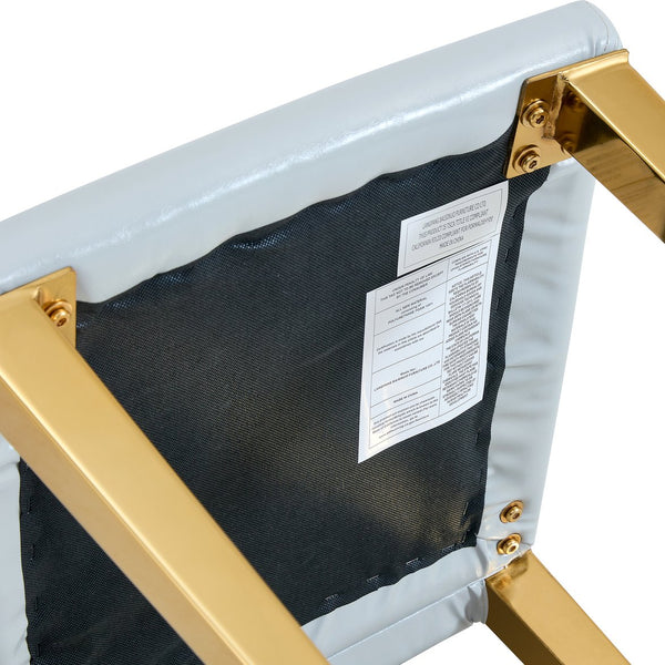 English Elm Two Linen-Cotton Dining Chairs with Sturdy Metal Legs, Breathable Upholstery and Anti-Slip Feet for Comfort and Stability Gold,Light Gray W1151P269060