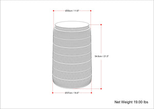 English Elm Juno Cast Aluminum Side Table in Graphite Finish — Handcrafted Textured Round End Table, 18" x 24" B136P239040