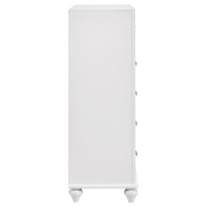 English Elm Randall Glamorous 5-Drawer Chest - Chic White Storage Solution With Crystal Hardware Accents B062P374129-GIGA