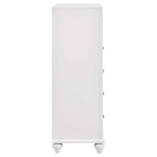 English Elm Randall Glamorous 5-Drawer Chest - Chic White Storage Solution With Crystal Hardware Accents B062P374129-GIGA