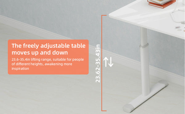 English Elm Adjustable Study Desk – Ergonomic Height-Adjustable Workstation For Kids & Adults, Compact Design W1935P338346