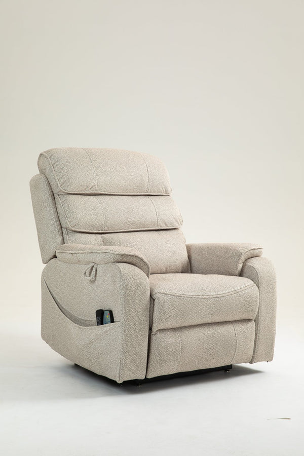 English Elm Lounge Electric Lift Chair – 180° Recline, Dual Remotes, Storage Pockets, Ideal For Elderly Comfort W547S00056